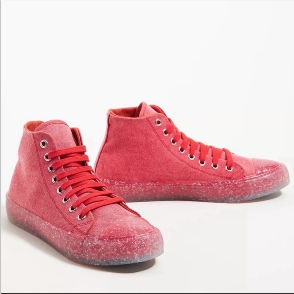ANTHROPOLOGIE Soho Cotton High Top Sneaker Tie Lace Up Shoes Recykers NWT